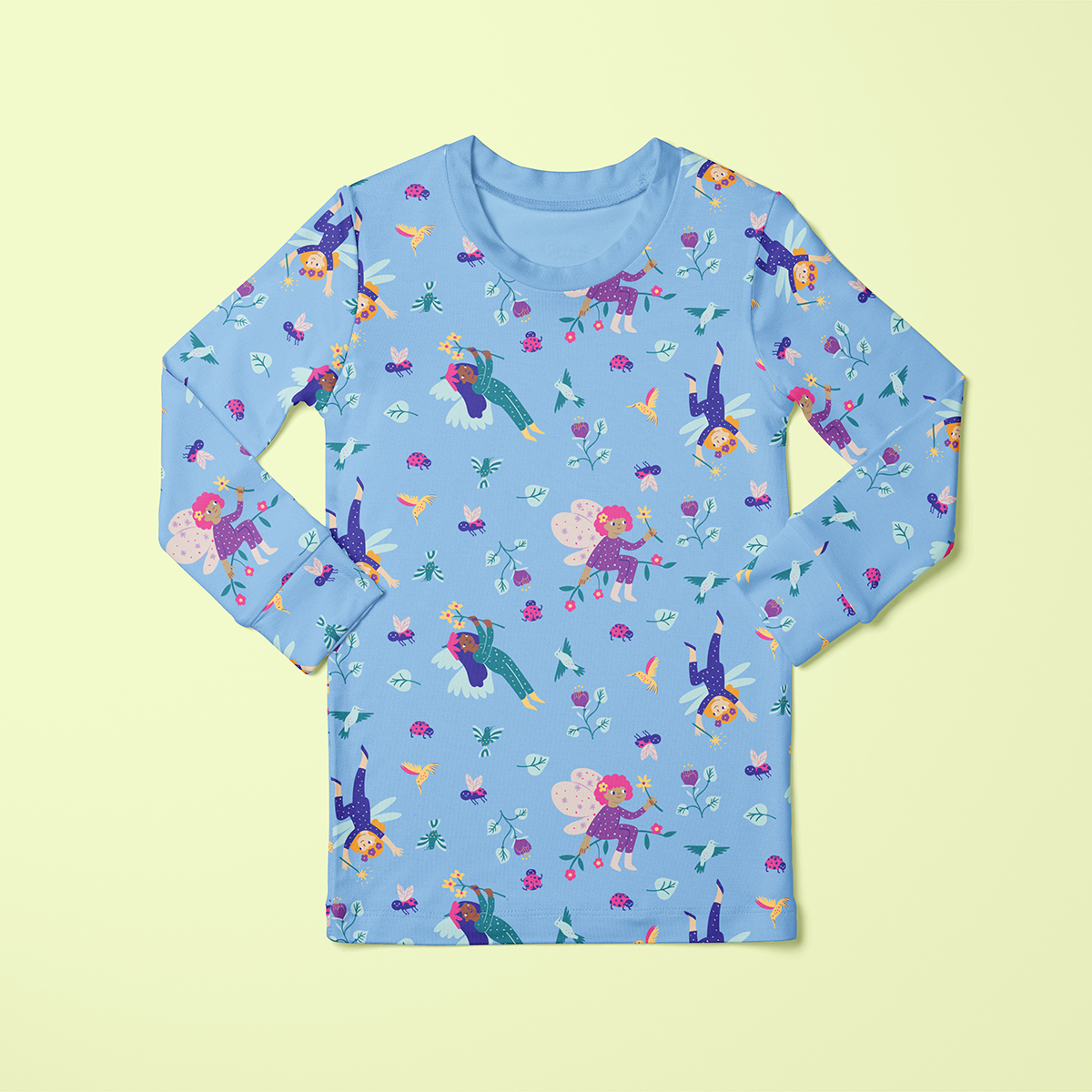 textile, repeat pattern, pajamas, fairy, fairies, illustration